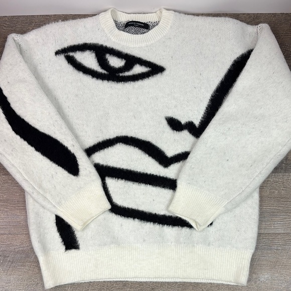 Design By Young Min Men’s Abstract Silk / Linen / Cotton Blend Pullover Sweater
